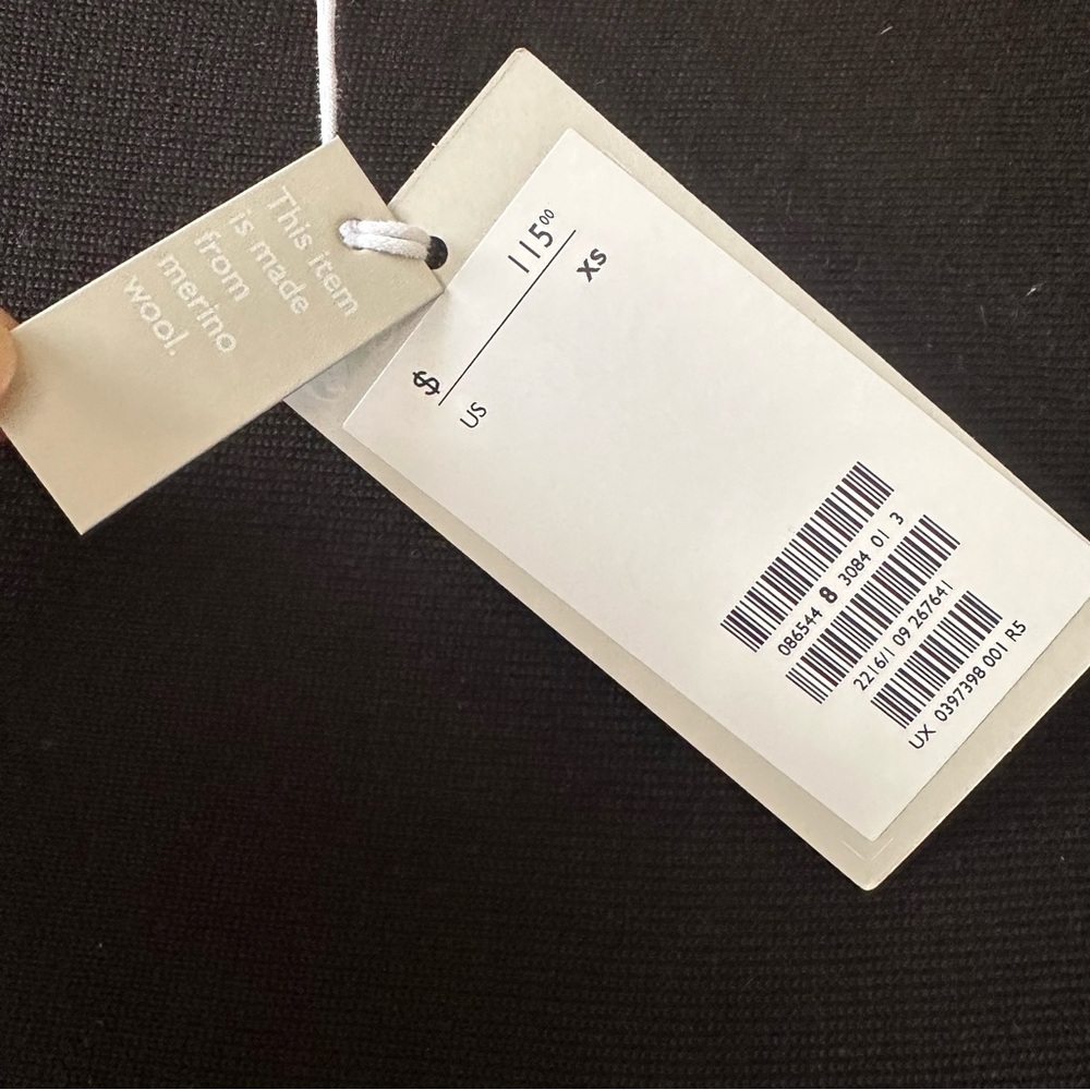 COS Boat Neck Pullover Wool Sweater Black/ navy blue - Picture 2 of 6